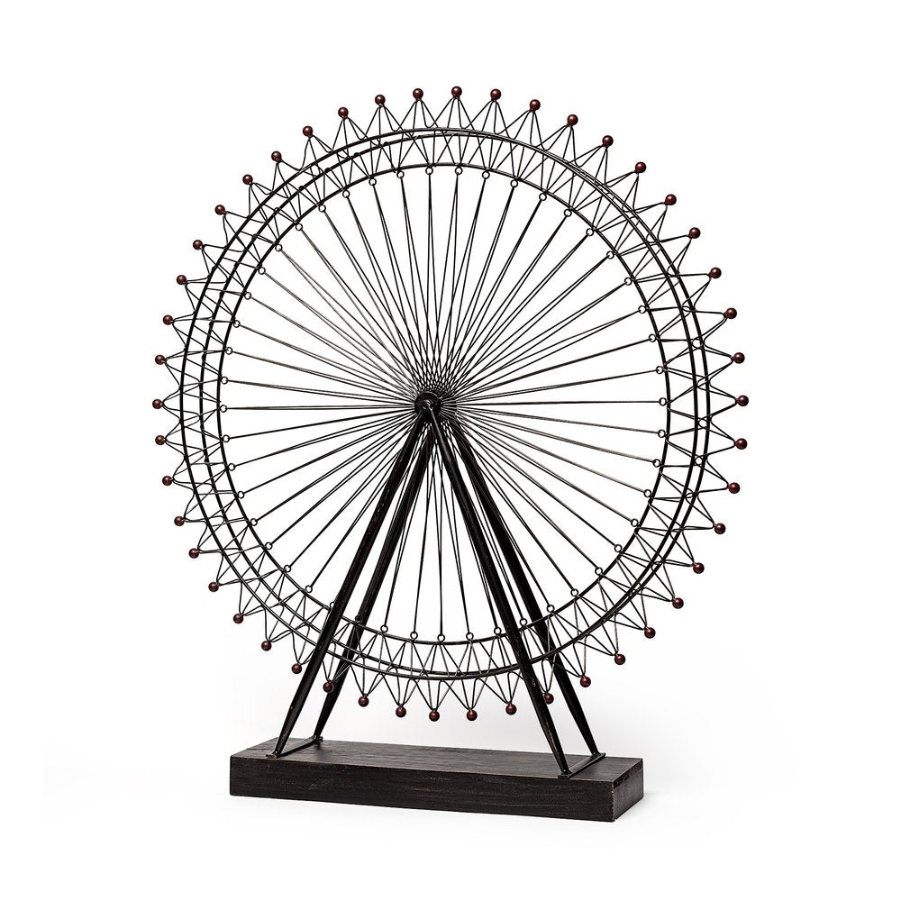 Metal And Wood London Eye Moveable Sculpture HomeRoots