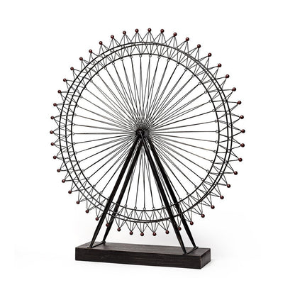 Metal And Wood London Eye Moveable Sculpture HomeRoots