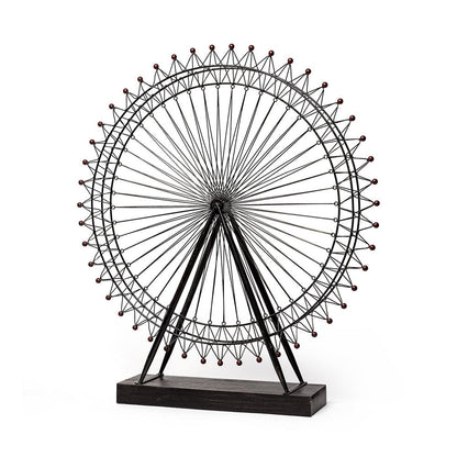 Metal And Wood London Eye Moveable Sculpture HomeRoots