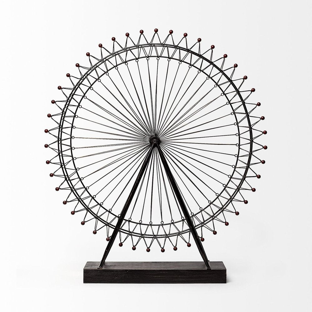 Metal And Wood London Eye Moveable Sculpture HomeRoots