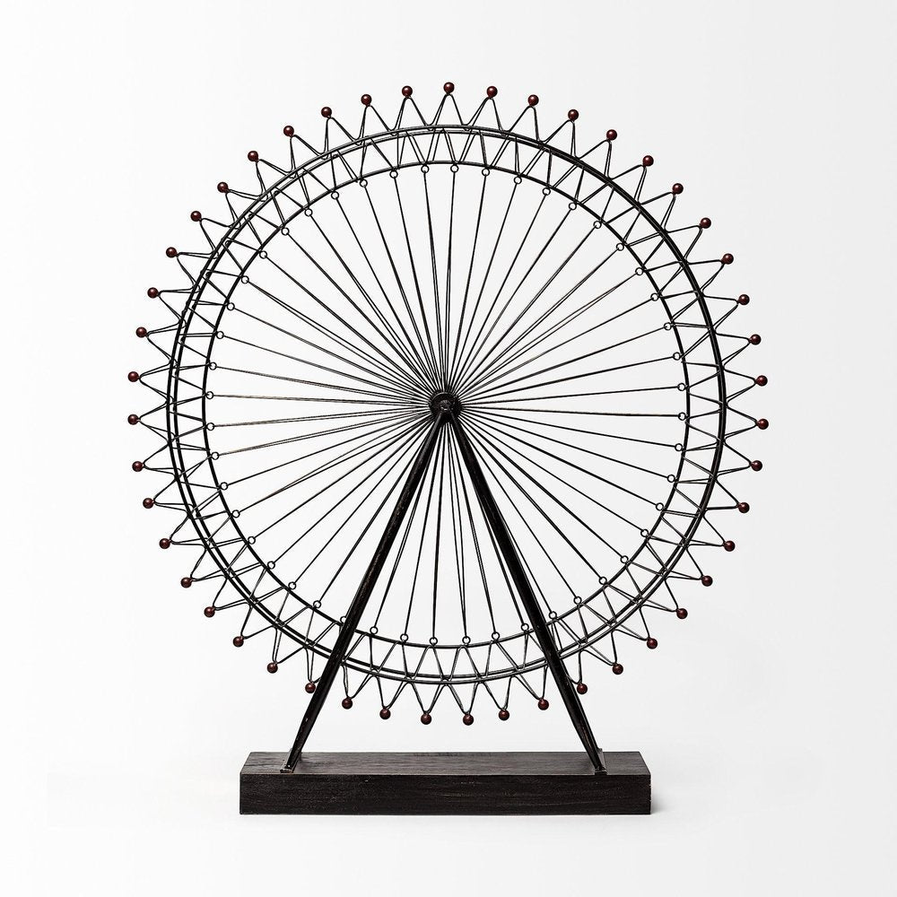 Metal And Wood London Eye Moveable Sculpture HomeRoots