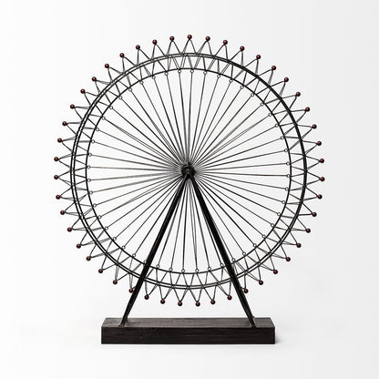 Metal And Wood London Eye Moveable Sculpture HomeRoots