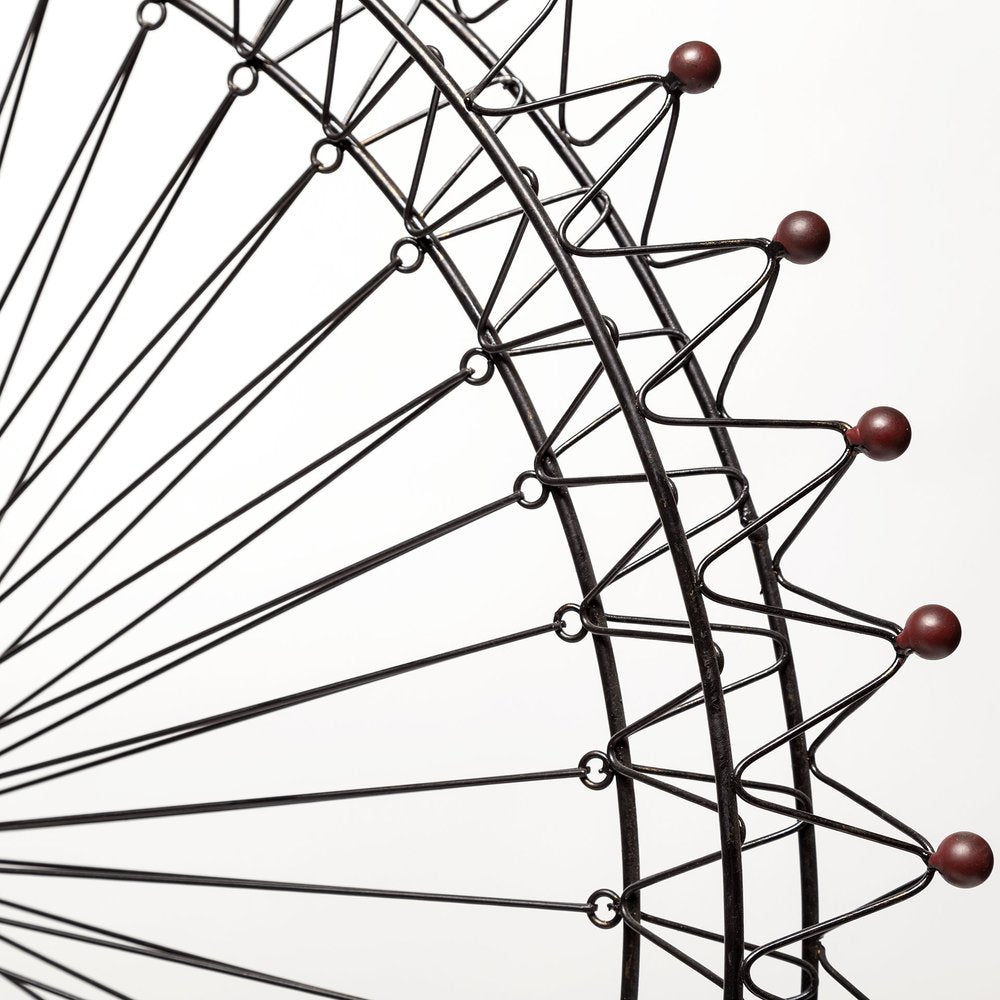 Metal And Wood London Eye Moveable Sculpture HomeRoots