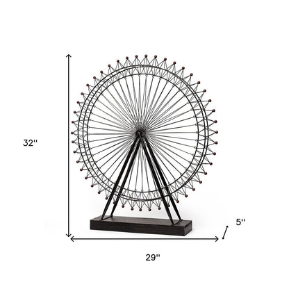 Metal And Wood London Eye Moveable Sculpture HomeRoots