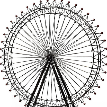 Metal And Wood London Eye Moveable Sculpture HomeRoots