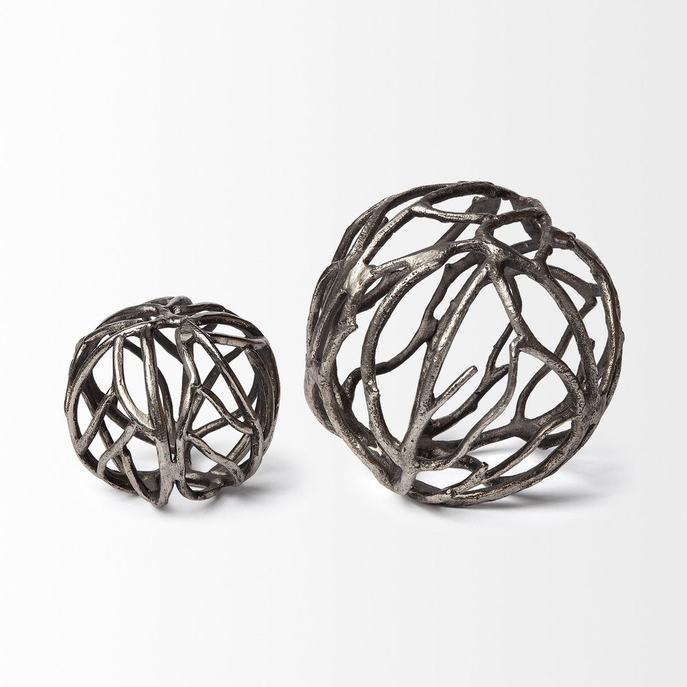 Petite Silver Metal Tree Branch Sculpture HomeRoots