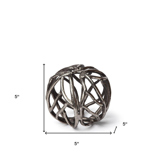 Petite Silver Metal Tree Branch Sculpture HomeRoots