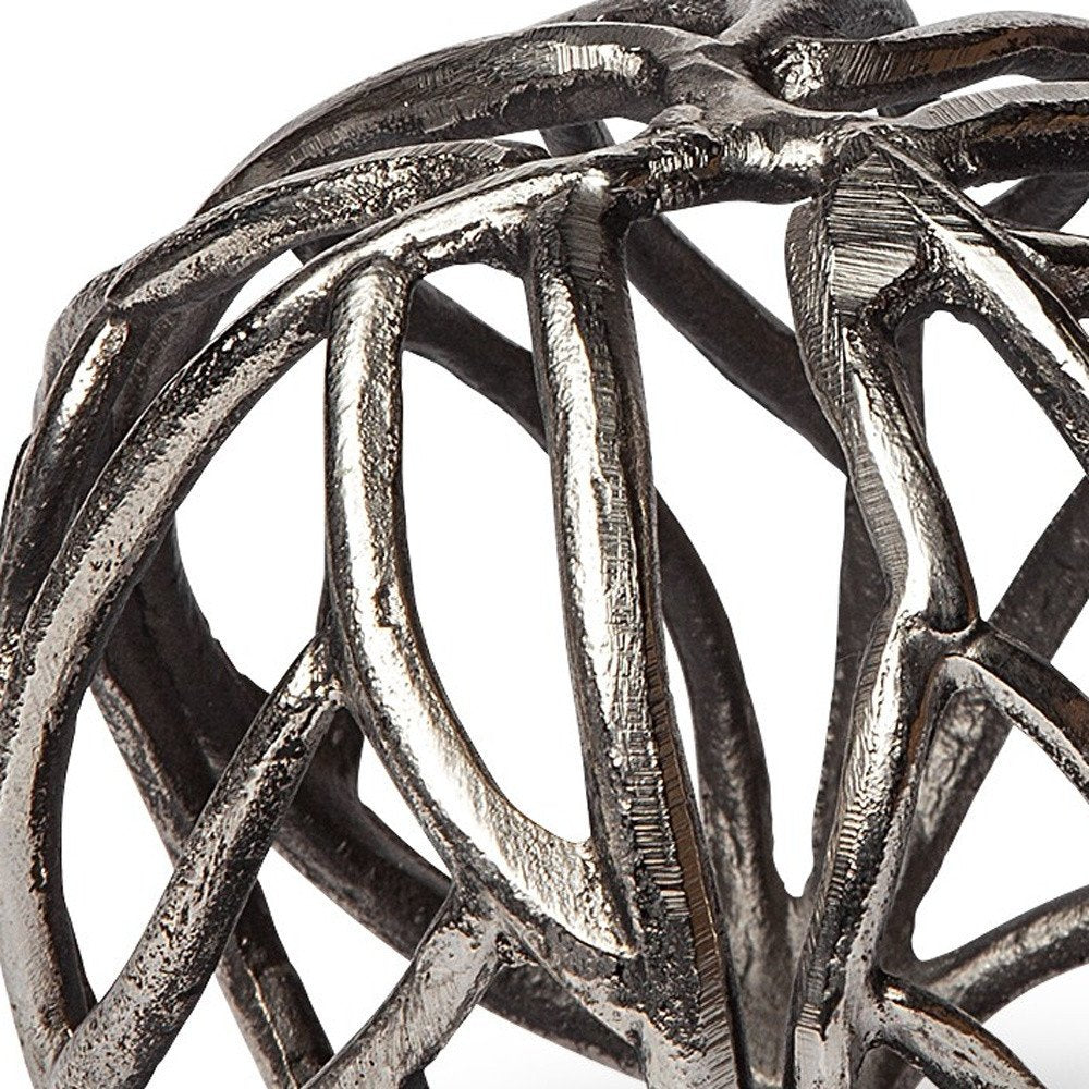 Petite Silver Metal Tree Branch Sculpture — view 3