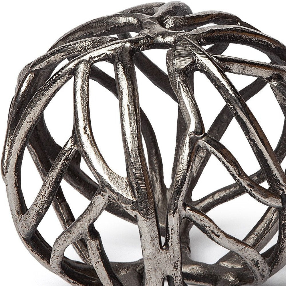 Petite Silver Metal Tree Branch Sculpture — view 4