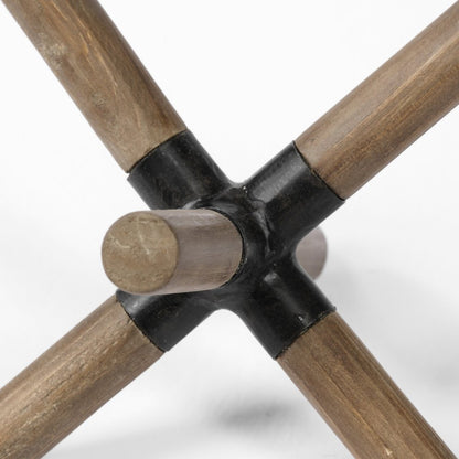 5" Brown Metal And Wood Modern Abstract Tabletop Sculpture HomeRoots
