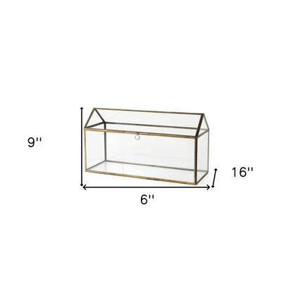 6" Clear And Gold Glass And Metal Box HomeRoots