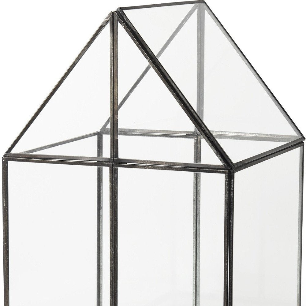 10" Black And Clear Glass And Metal Box HomeRoots