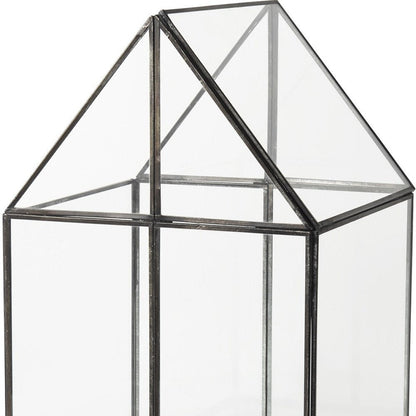 10" Black And Clear Glass And Metal Box HomeRoots