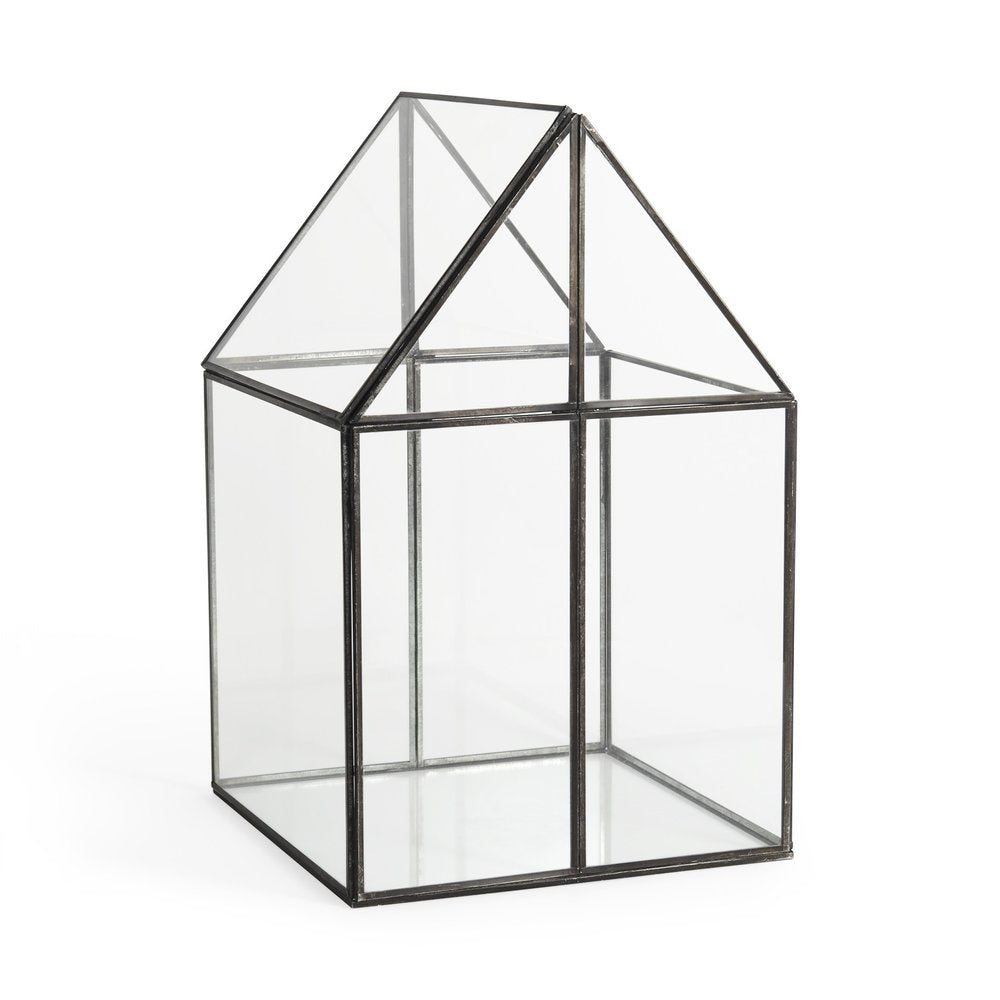 10" Black And Clear Glass And Metal Box HomeRoots