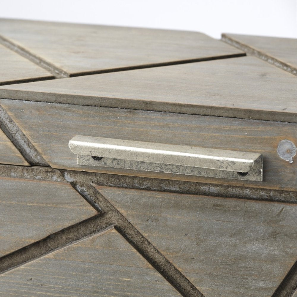 11" Gray Solid Wood Box With Lid HomeRoots