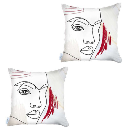 Set Of 2 Ivory Printed Boho Chic Pillow Covers