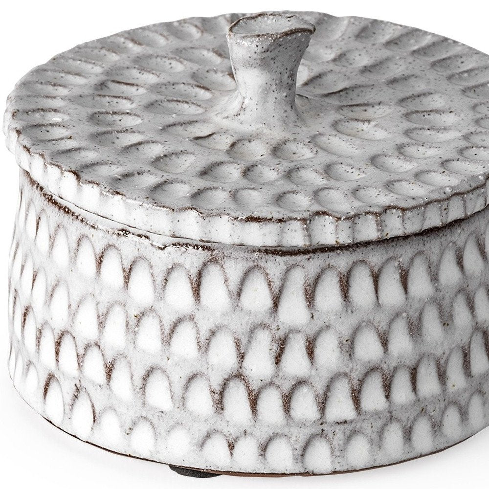 4" Gray Ceramic Hand Painted Decorative Keepsake Box — view 6