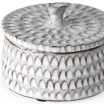 4" Gray Ceramic Hand Painted Decorative Keepsake Box HomeRoots