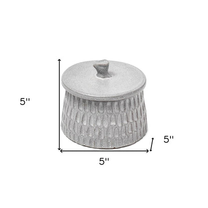 5" Gray Ceramic Box With Lid HomeRoots
