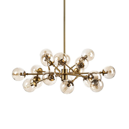 Gold Sputnik Style Eighteen Bulb Dimmable Chandelier HomeRoots