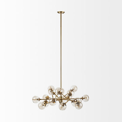 Gold Sputnik Style Eighteen Bulb Dimmable Chandelier HomeRoots