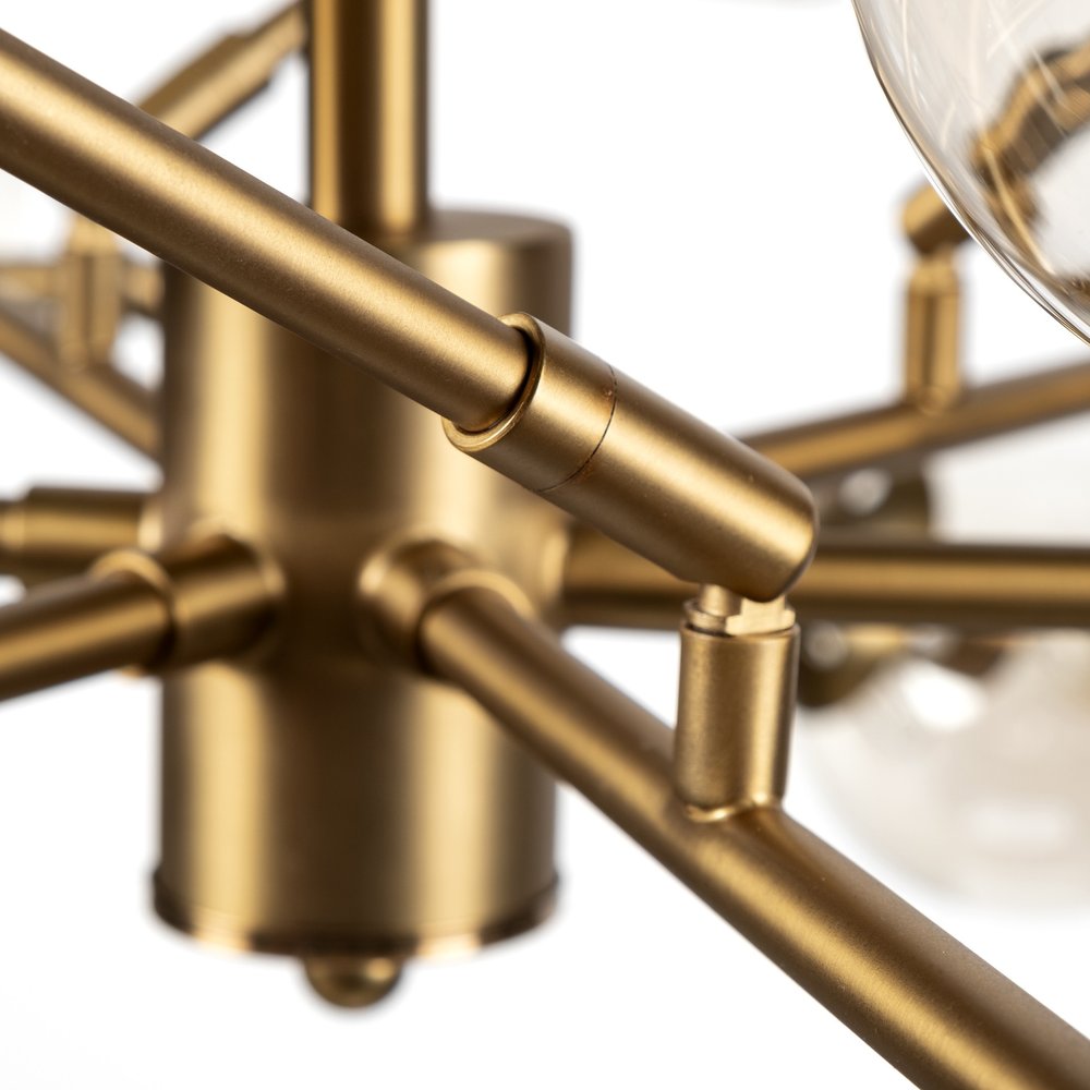Gold Sputnik Style Eighteen Bulb Dimmable Chandelier HomeRoots
