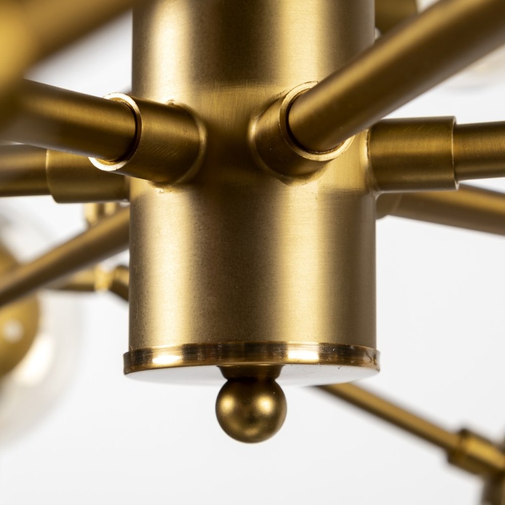 Gold Sputnik Style Eighteen Bulb Dimmable Chandelier HomeRoots