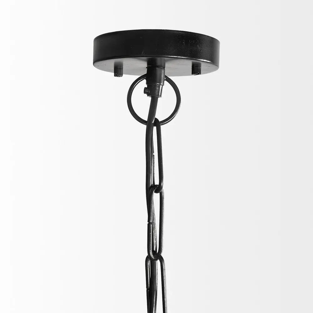 Wood And Metal Starburst Six Bulb Hanging Light HomeRoots