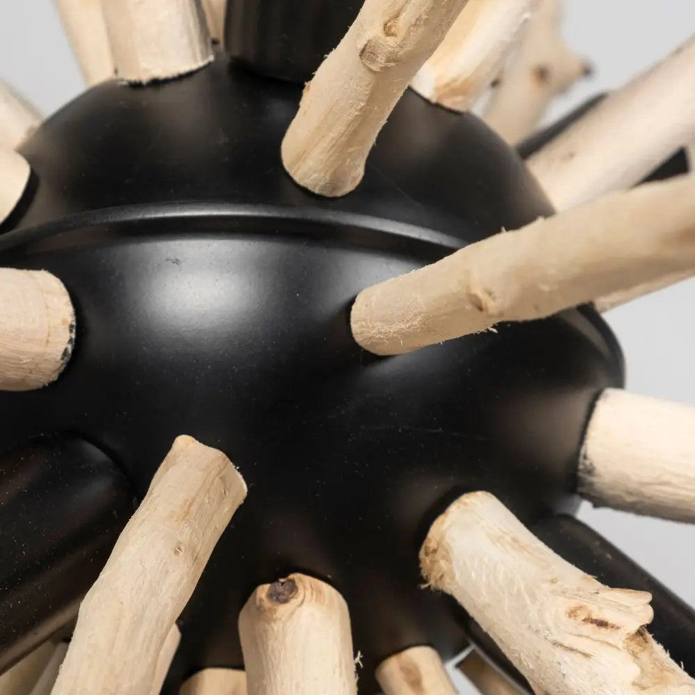 Wood And Metal Starburst Six Bulb Hanging Light HomeRoots