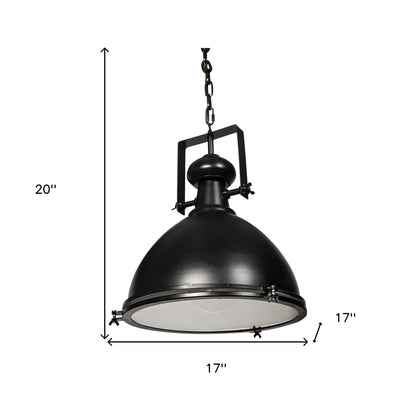 Industrial Black Metal Hanging Pendant Light