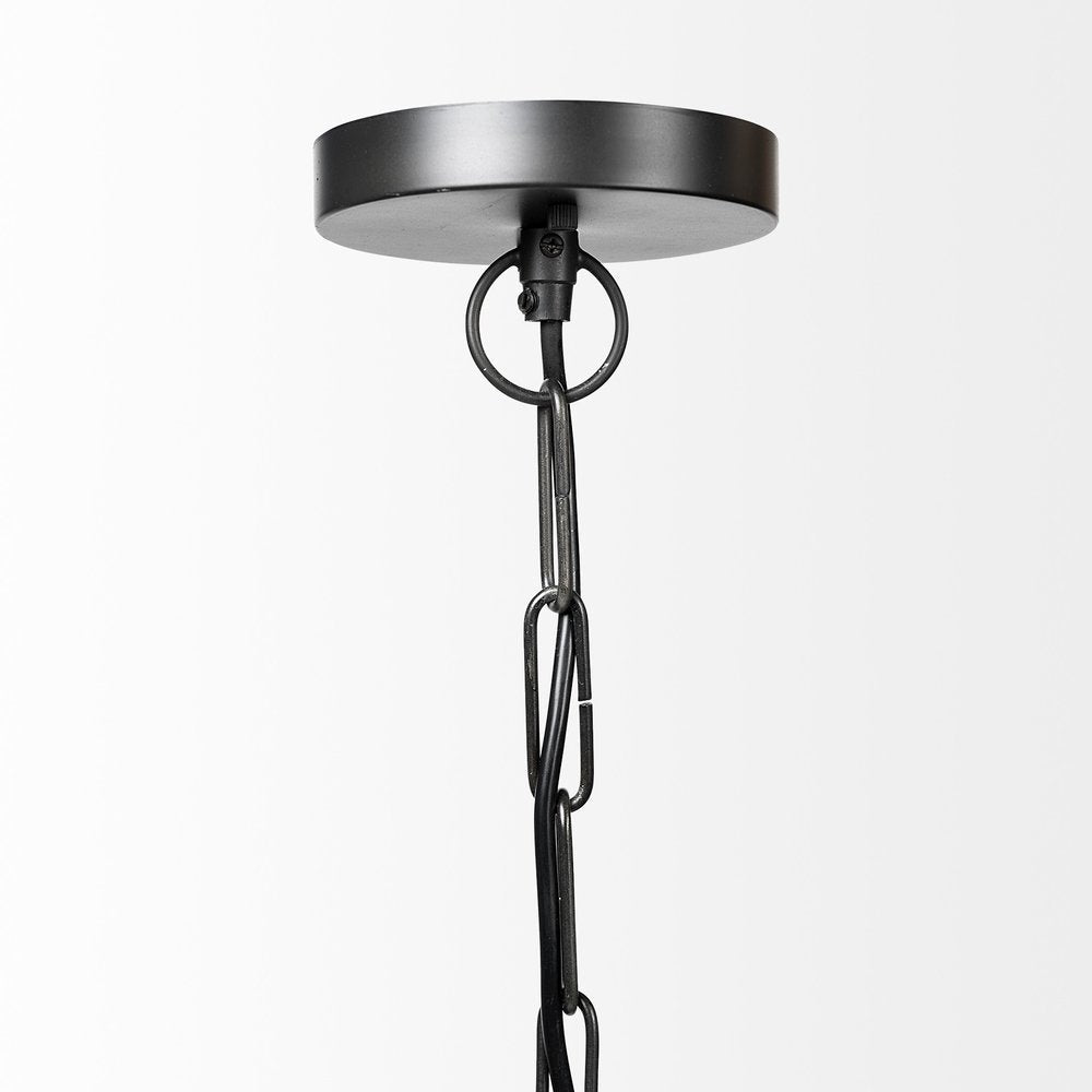 Black Lantern Metal Dimmable Ceiling Light With Black Shades — view 3