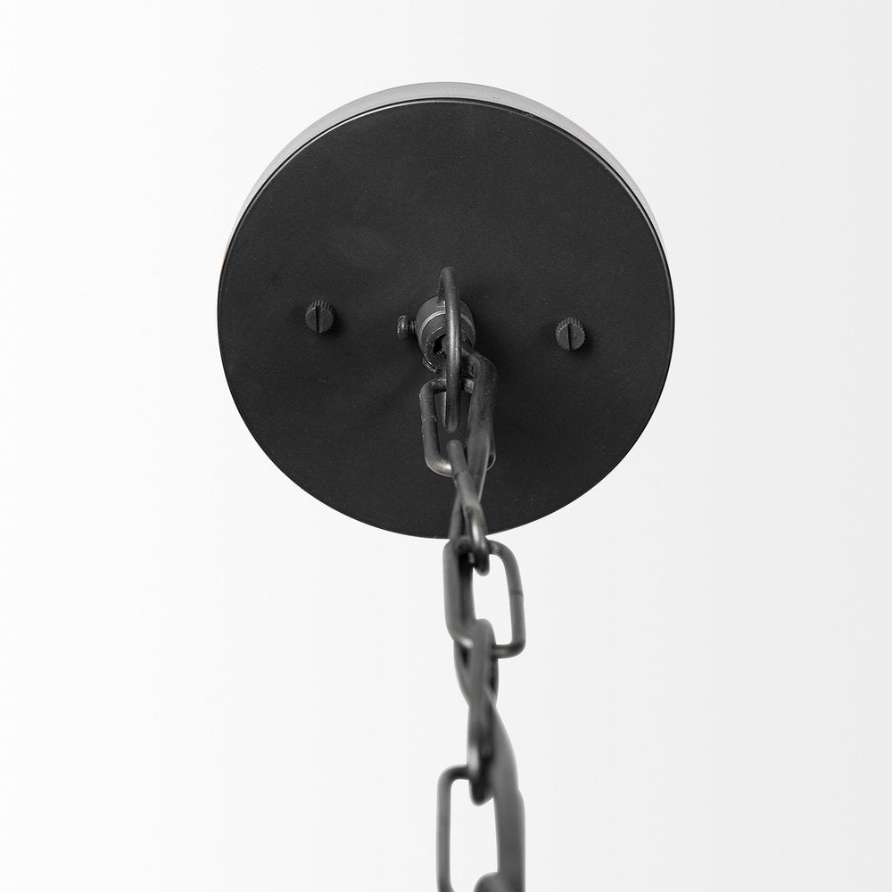 Black Lantern Metal Dimmable Ceiling Light With Black Shades HomeRoots