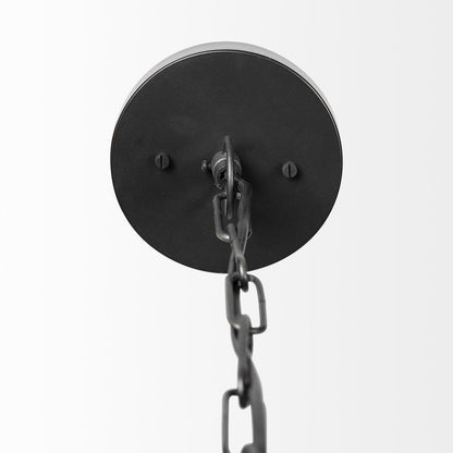 Black Lantern Metal Dimmable Ceiling Light With Black Shades HomeRoots