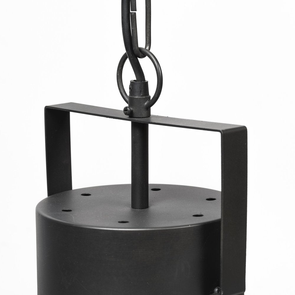 Black Lantern Metal Dimmable Ceiling Light With Black Shades HomeRoots