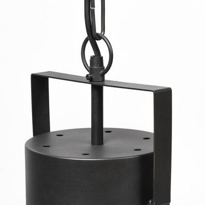 Black Lantern Metal Dimmable Ceiling Light With Black Shades HomeRoots