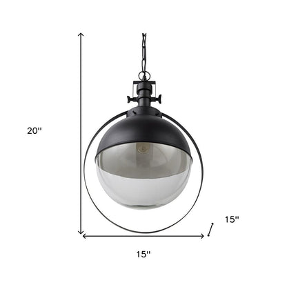 Black Metal Sphere Pendant Hanging Light HomeRoots