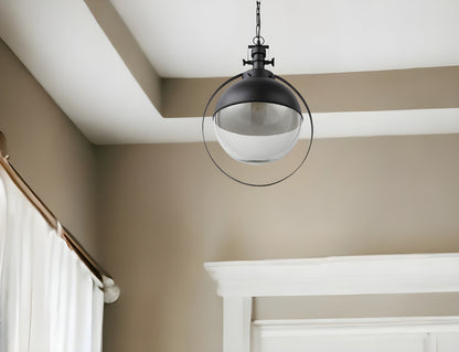 Black Metal Sphere Pendant Hanging Light