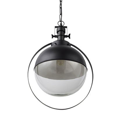 Black Metal Sphere Pendant Hanging Light HomeRoots