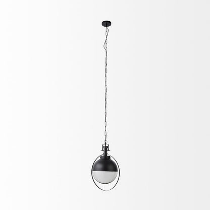 Black Metal Sphere Pendant Hanging Light HomeRoots
