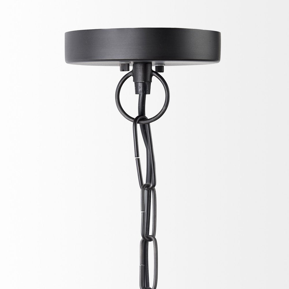 Black Metal Sphere Pendant Hanging Light — view 3