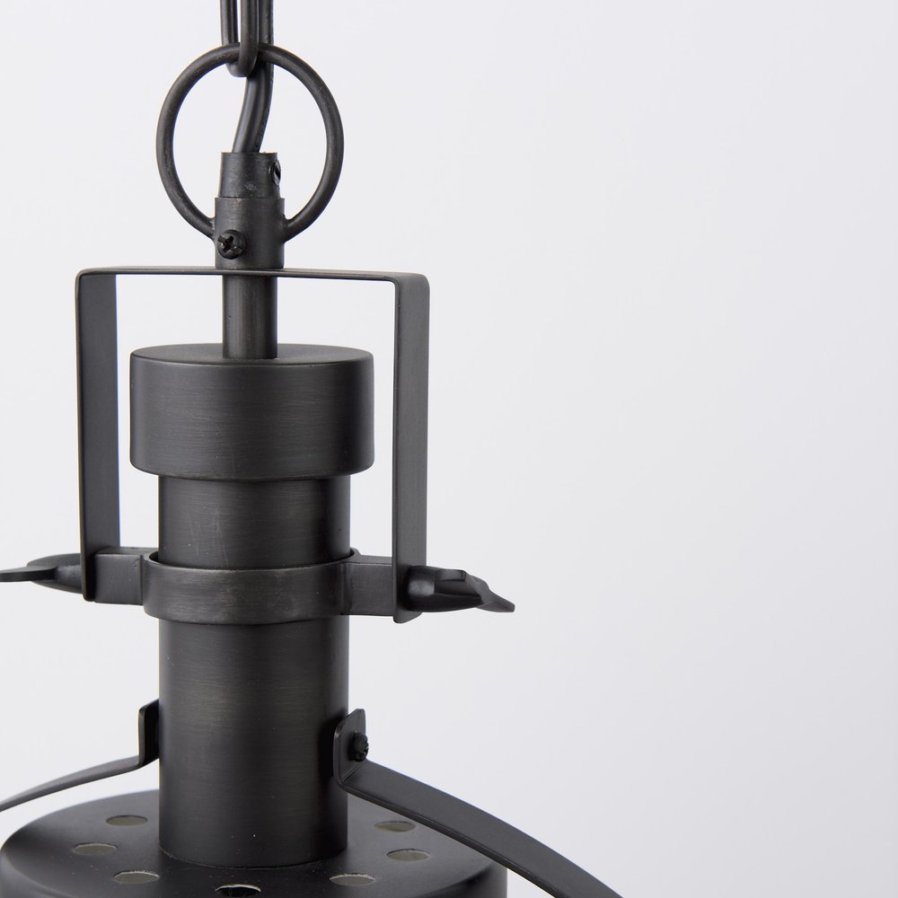 Black Metal Sphere Pendant Hanging Light HomeRoots