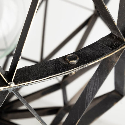 Black Metal Geometric Globe Hanging Light HomeRoots