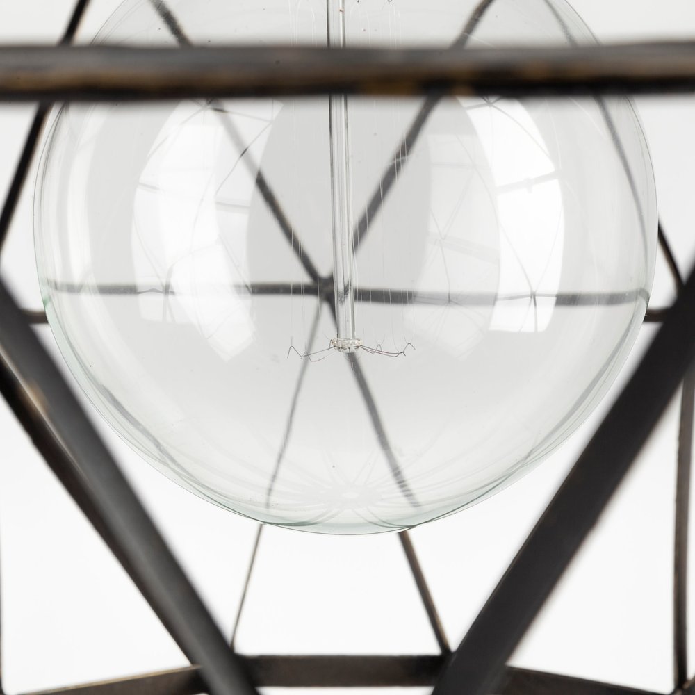 Black Metal Geometric Globe Hanging Light — view 6