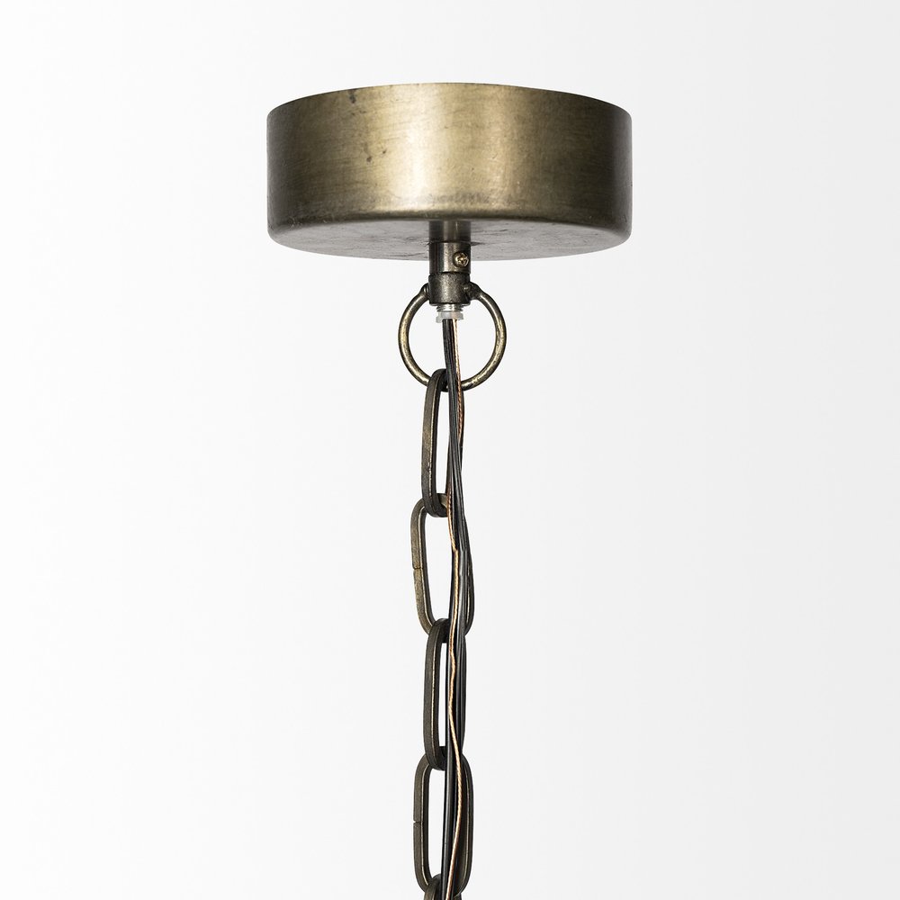 Rustic Gold Tone Metal Dome Hanging Light HomeRoots