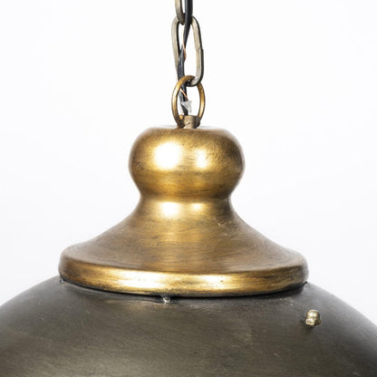 Rustic Gold Tone Metal Dome Hanging Light HomeRoots