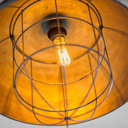 Rustic Gold Tone Metal Dome Hanging Light HomeRoots
