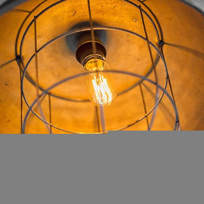 Rustic Gold Tone Metal Dome Hanging Light HomeRoots