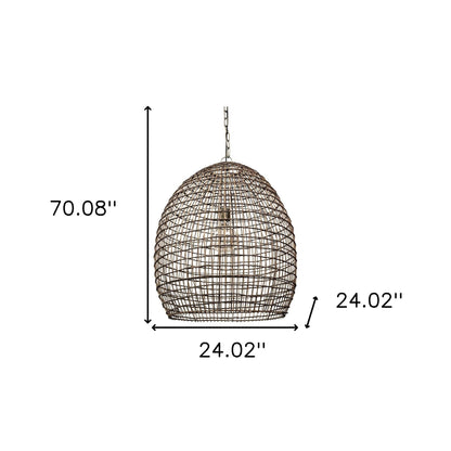 Metallic Woven Hanging Pendant Light