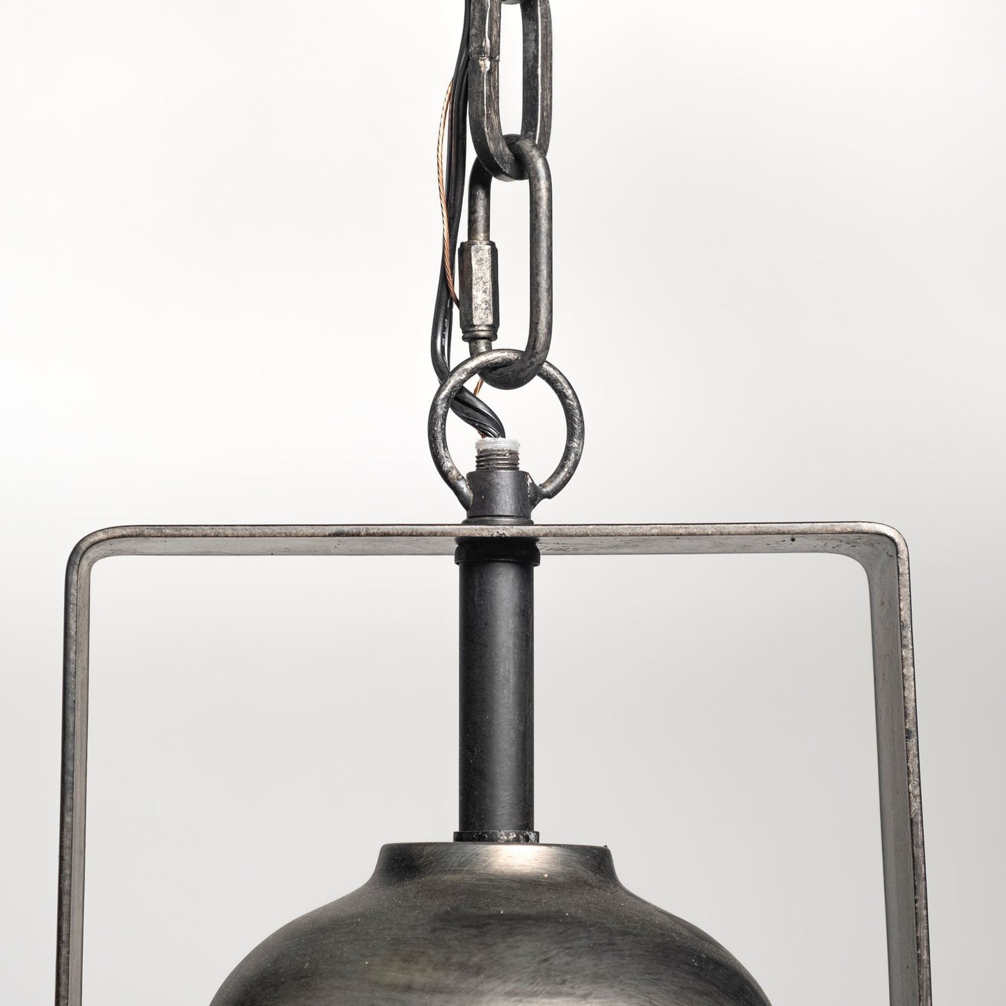 Industrial Gray Metal Hanging Pendant Light