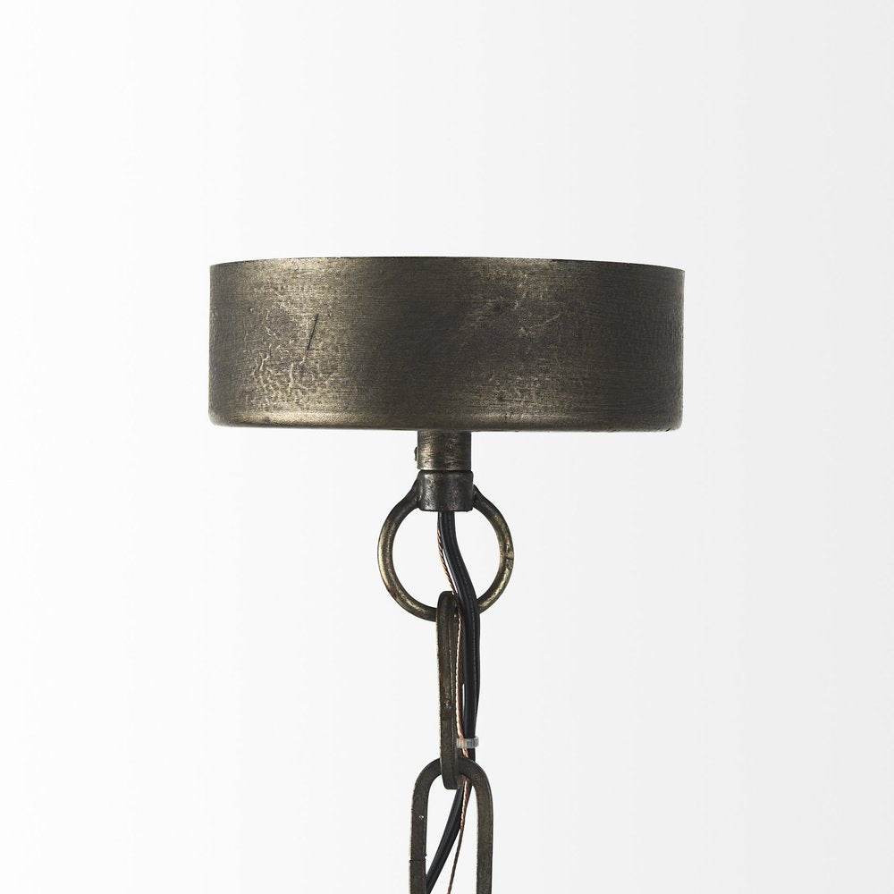 Antiqued Black Metal Hanging Industrial Caged Pendent Light HomeRoots